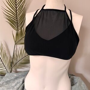 NWT Aerie Black Halter Swim Top
